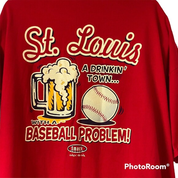 Gildan Other - St. Louis A Drinking Town With A Baseball Problem T shirt 4XL Red Double Sided